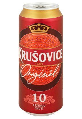 Пиво "Krusovice Original 10" світле пастер. з/б 0,5/24 12928 фото
