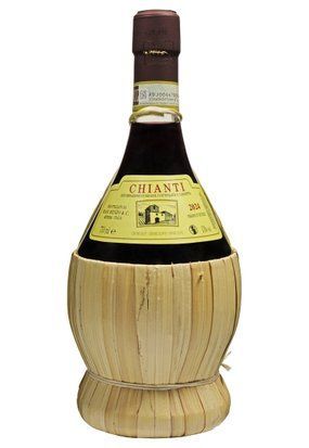 Вино Chianti Fiasco DOCG 2024 Червоне Сухе в солом'яній корзинці 0.75 л Італія 16906 фото